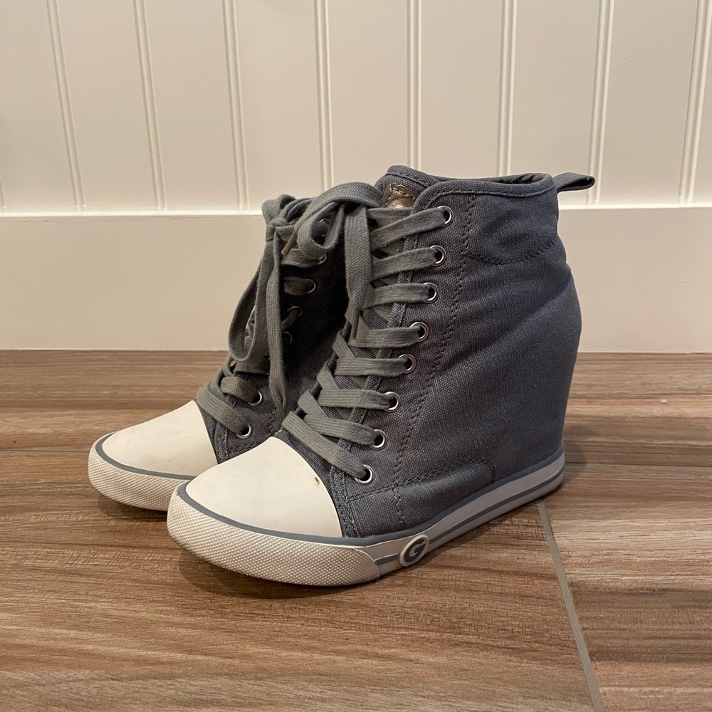 Guess grey high heel sneakers